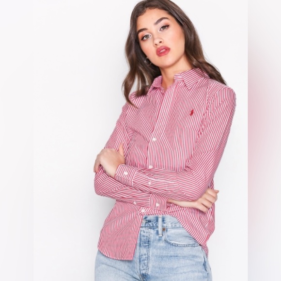 Polo Ralph Lauren Tops - Polo Ralph Lauren Women Striped Cotton Casual Shirt size 8